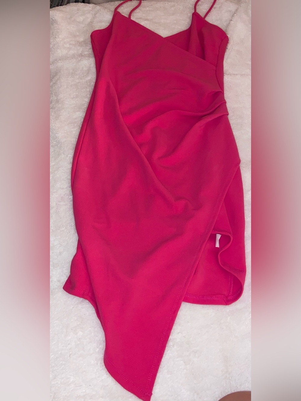 Women's Red Sleeveless Wrap-Detail Dress